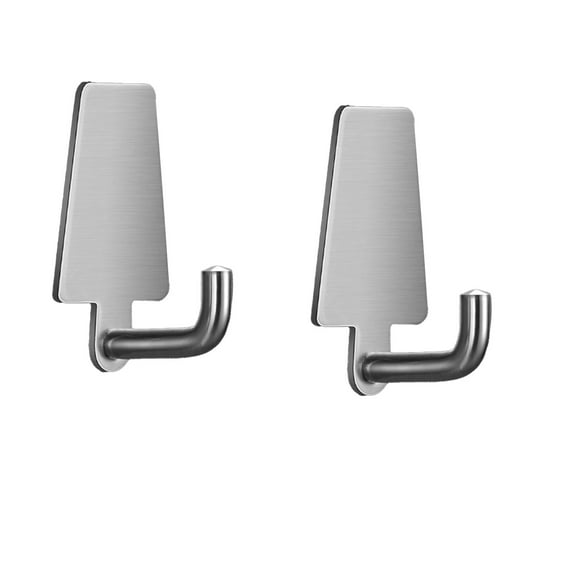 Yooshoverk 2 Pack Trapezoidal Hooks No Drill Wall Hangers Adhesive Mount Traceless Design Holds Clothes Prevents Damage for Kitchen Bathroom Doors