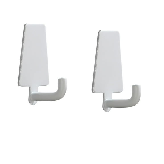 Yooshoverk 2 Pack Trapezoidal Hooks No Drill Wall Hangers Adhesive Mount Traceless Design Holds Clothes Prevents Damage for Kitchen Bathroom Doors