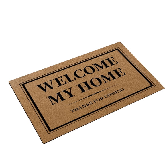 Yooshoverk 28"x18" Artificial Coir Doormat | Non-Slip Heavy Duty Outdoor Entrance Mat with Palm Leaf Design | All-Weather Front Porch Rug for Pets/Mudrooms (1.4lb, 0.5" Thick)​​