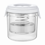 Yooshoverk 44 oz Press-Seal Pickle Fermenting Jar Food Grade Plastic Kimchi Container - Airtight Pickle Maker Kit with Pressing Lid, Ideal for Sauerkraut, Vegetables, Home Pickling