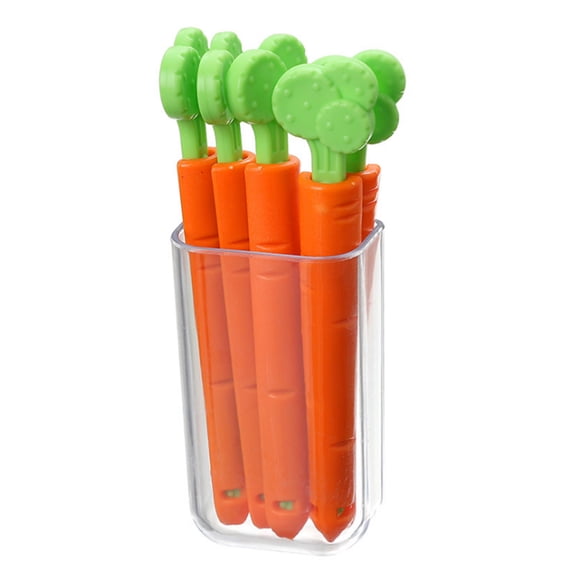Yooshoverk 5-Pack Carrot Food Bag Clips Magnetic Sealing Clips Creative Carrot Design Snack Bag Sealers Chips Package Closures Kitchen Storage Box Organizer Strong Grip Reusable