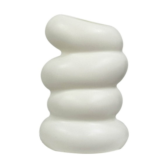 Yooshoverk 6" Modern Plastic Decorative Vase - Shatterproof Flower Vase for Home & Wedding Decor, Wide Mouth Centerpiece with Minimalist Design, Durable Tabletop Shelf Office Decor