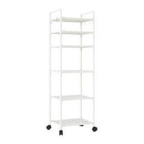 Yooshoverk 6 Tier Utility Cart - Rolling Storage Rack for Kitchen Bathroom, Multi Layer Organizer for Microwave Toiletries, Heavy Duty Mobile Shelving Unit