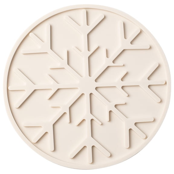 Yooshoverk 7.5-Inch Silicone Heat-Resistant Pad – Snowflake Pattern Trivet For Kitchen & Dining White Free Size