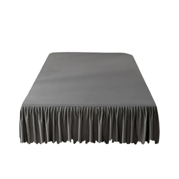 Yooshoverk 80" L x 60 " W Solid Color Bed Sheet with 18 inch Drop Tailored Dust Ruffle for Queen Bed - Non-Slip Elastic Hem - Wrinkle Resistant Polyester - Underbed Storage Cover