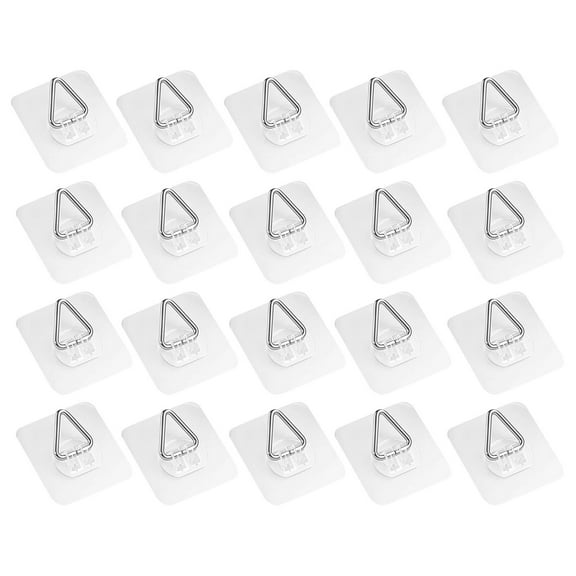 Yooshoverk Adhesive Hooks Triangle Plate Hangers Picture Hanging Kit Self-Stick Decor Solve Wall Damage for Hanging Frames or Art Easy Installation