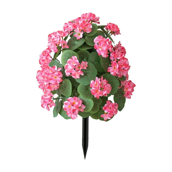 Yooshoverk Artificial Begonia Flower, Silk & Plastic Floor Decoration, 51cm, Outdoor Courtyard Plant, Durable Ground Stakes, Low Maintenance Floral Decoration for Garden, Patio & Backyard