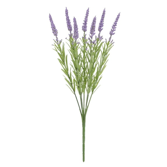 Yooshoverk Artificial Lavender Stems 2 Pack Realistic Faux Flowers Vase Decor UV Resistant Indoor Outdoor Long Lasting Purple Blooms Fragrance Free