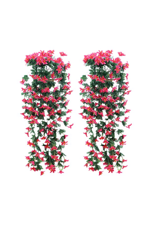 Artificial Lily Vine, 2PC Wall-Mounted Floral, Indoor-Outdoor Hanging Decor, Wedding and Home Ambiance