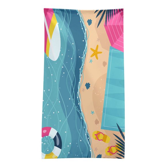 Yooshoverk Beach Towel 30x60 Inch Microfiber Sand Resistant Quick Dry Lightweight 8.8oz Colorful Print Multipurpose Blanket For Pool Yoga Gym Picnic Travel Compact Carry Bag UPF 50+ Sun Protection