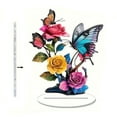 thumbnail image 1 of Yooshoverk Butterfly Floral Decor 2D Acrylic Tabletop Art Home Shelf Display Window Accent Modern, 1 of 6
