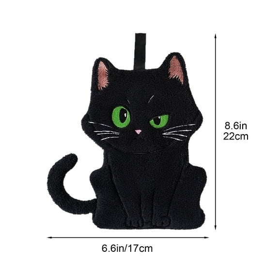 Yooshoverk Cat Face Hand Towel Set: Super Soft and Absorbent Kitchen Towels - Cute Kitty Tea Towels for Bathroom Decor, Dish Drying, Guest Hand Towels, Pack of 2