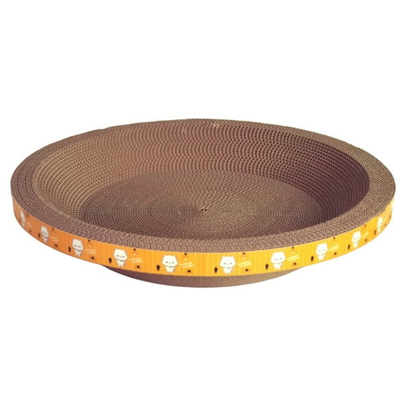 Yooshoverk Cat Scratching Post Bed Combo Round Thick Cardboard Non Shed Solving Claw Grinding Durable for Indoor Pets