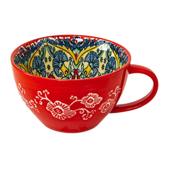 Yooshoverk Ceramic Mug 13.5oz Bohemian Design Coffee Cup Heat Resistant Prevents Cracking for Hot Drinks