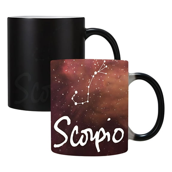 Yooshoverk 12 Constellations Zodiac Ceramic Mugs Color-Changing & Camping Cups, 12oz Astrology Cup for Coffee/Tea, Holiday Birthday Decor Gift