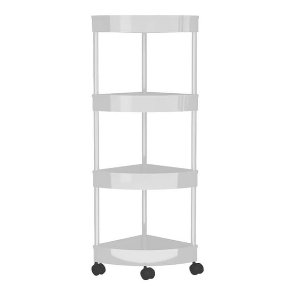 Yooshoverk Corner Rack, 4-Layer Movable, Snack Storage Organizer, Durable, Bathroom Kitchen Living Room Use