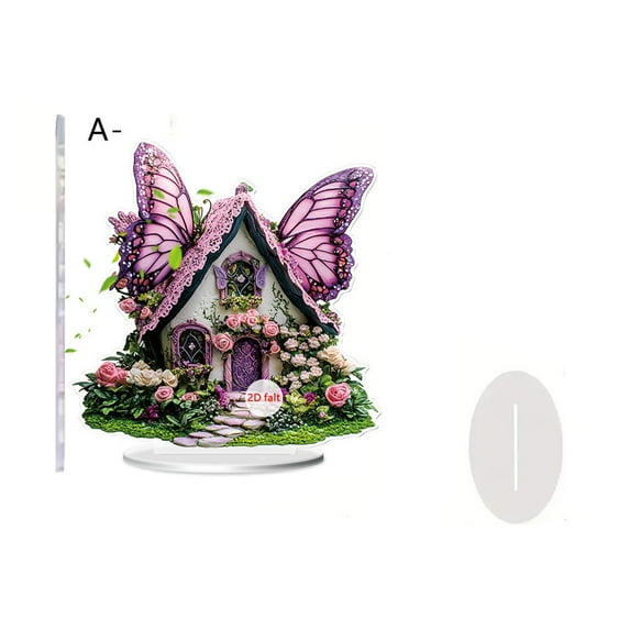 Yooshoverk Desktop Decor 2D Acrylic Butterfly House Solving Magical Gift Festival