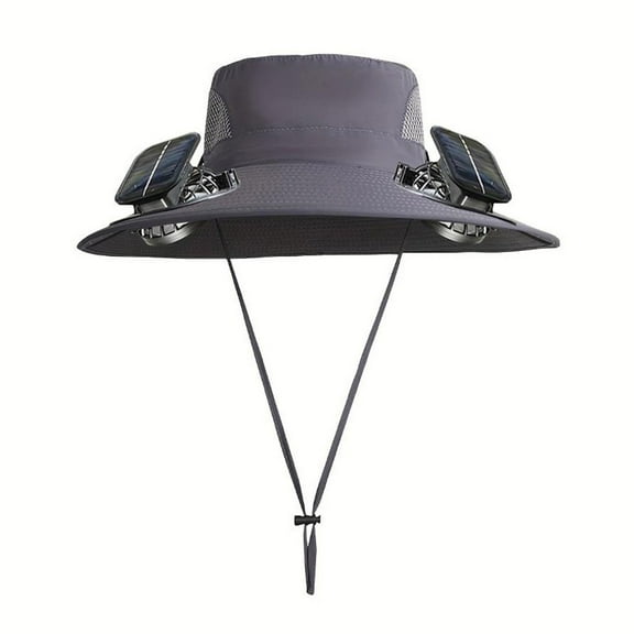 Yooshoverk Detachable Solar Fan Hat for Men Wide Brim Fishing Sun Hat with USB Charging Portable Cooling Neck Flap UPF 50  Protection Adjustable Chin Strap Outdoor Summer Essential