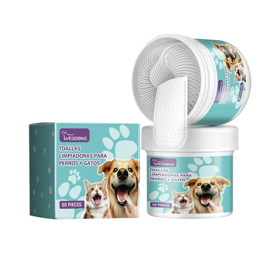 Yooshoverk Dog Teeth Cleaning Finger Sleeve Pet Dental Towel Moisturizing Action Freshens Breath Prevents Plaque for Pet Oral Care
