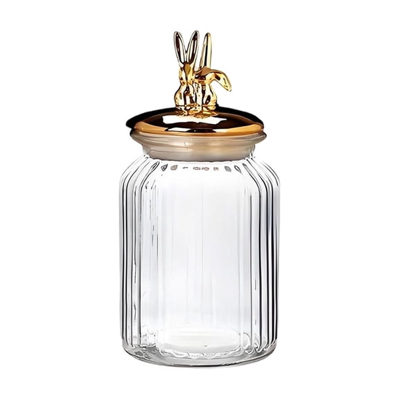 Yooshoverk Easter Candy Jar Kitchen Storage Jar Festive Gift Storage Container Transparent-C 8.66X4.72X4.74 In