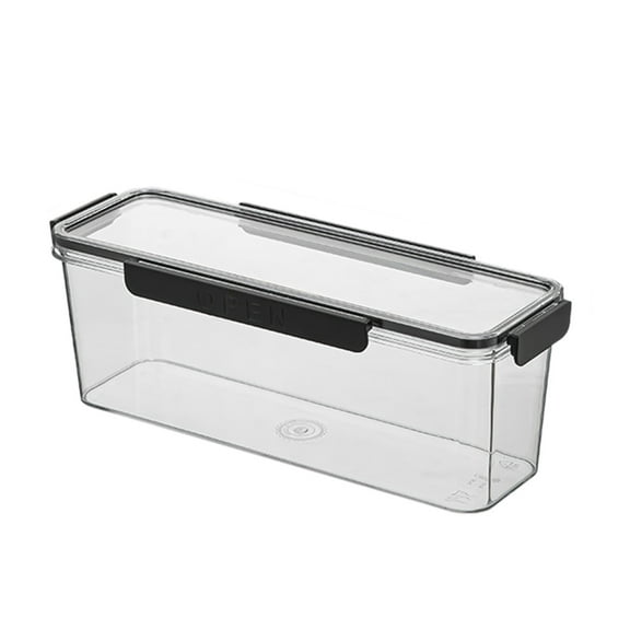 Yooshoverk Fridge Organizer Box - 12 Inch Slim Food Storage Container, BPA Free Stackable Bin for Vegetables Fruits, Clear Kitchen Refrigerator Drawer