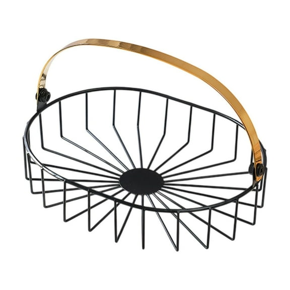 Yooshoverk Fruit Basket with Metal Handle - Fruit Basket for Kitchen Counter, Wire Basket Pantry Organizer for Vegetable Fruits Potato Onion Storage - Rustic Kitchen Counter Decor