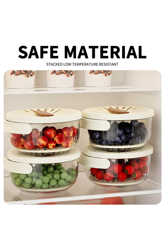 Fruit Storage Box, Draining Large-Capacity, Vegetable Preservation Basket, Kitchen and Picnic Use