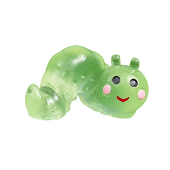Yooshoverk Garden Ornament, Green, Glow-in-the-Dark, Moss Caterpillar, Outdoor Garden Decor