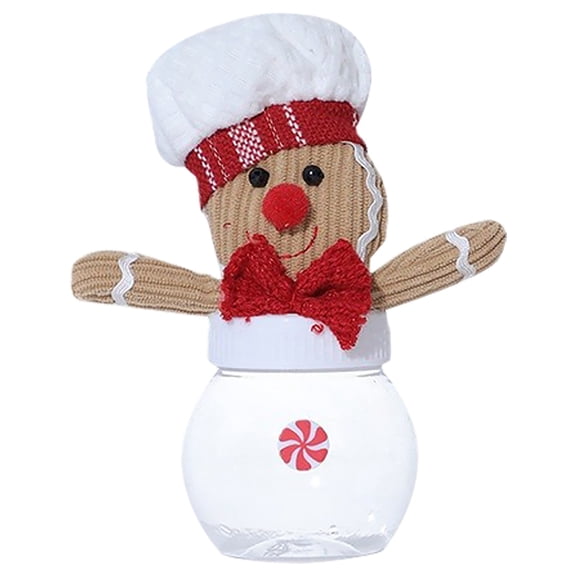 Yooshoverk Gingerbread Cookie Jar - Mini Glass Candy Container w/ Lid, Christmas Treat Dispenser, Festive Gift for Cookie Exchange
