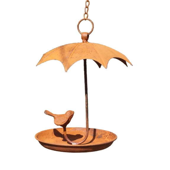 Yooshoverk Handcrafted Circular Metal Bird Feeder & Waterer - Hanging Garden Backyard Outdoor Decor Khaki Free Size