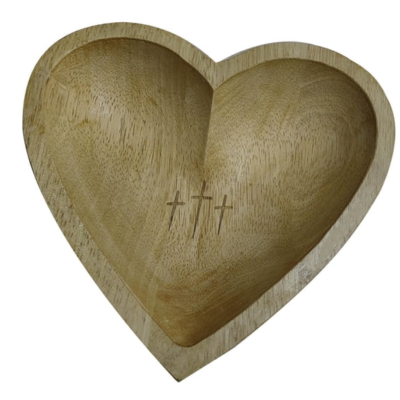 Yooshoverk Heart-shaped Prayer Bowl - 6" Ceramic Offering Vessel with Scripture Cards, Church Altar Decor for Candles Rosaries, Christian Gift Set