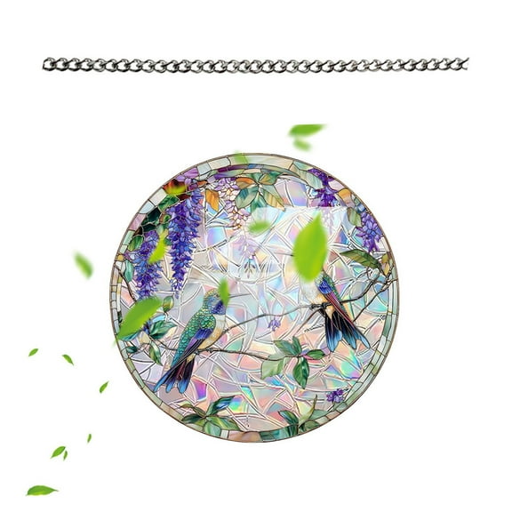 Yooshoverk Hummingbird Sun Catcher & Window Hanging - Stained Glass Effect - Rainbow Reflections - Garden, Home Decor
