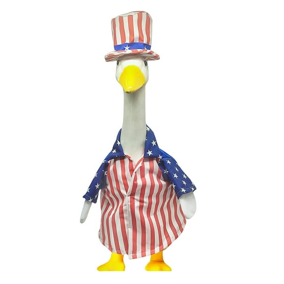 Yooshoverk Independence Day Flag Set, Big White Goose Festival Decoration, Waterproof Yard Sculpture for Holiday Decor, Outdoor Patriotic Flag, Garden & Porch Decoration for Independence Day