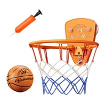 Yooshoverk Indoor Basketball Set - Suction Hoop w/ Official Size 5 Ball, Adjustable Backboard for Door Play, Kids Teen Sports Training Kit