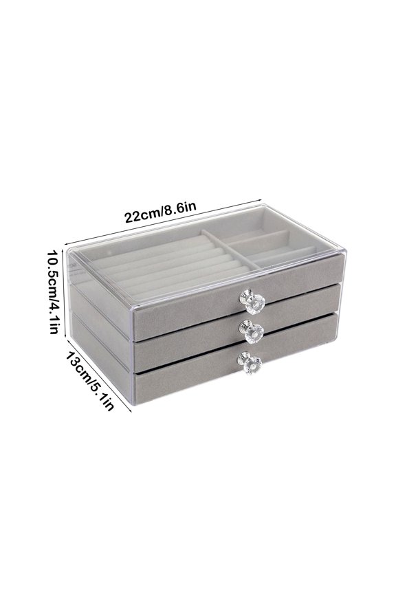 Jewelry Box Organizer Drawer-Style Dustproof for Premium Rings, Necklaces Multifunctional Display