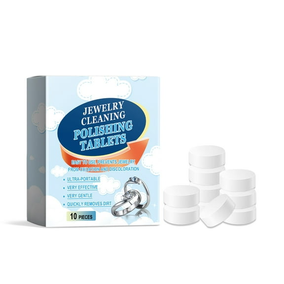 Yooshoverk Jewelry Cleaning Tablets Effervescent Brightening Agent Jewelry Care Kit Decontamination Solves Tarnish for Rings Watches Maintenance