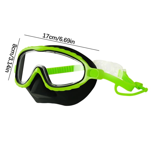Yooshoverk Kids Swimming Goggles Anti Fog Leakproof Design Large Frame Soft Seal UV Protection Clear Lens For Eye Safety Nose Cover Included Adjustable Strap Pool Beach Swimming Gear Ages 3-12