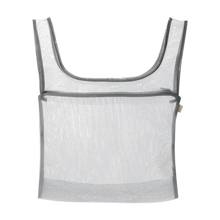 Yooshoverk Laundry Bag, White, Fine Mesh, Drawstring Organizer, Travel Clothes Washing