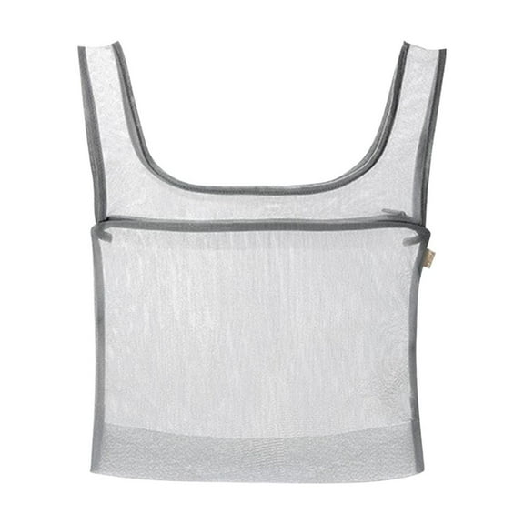 Yooshoverk Laundry Bag, White, Fine Mesh, Drawstring Organizer, Travel Clothes Washing