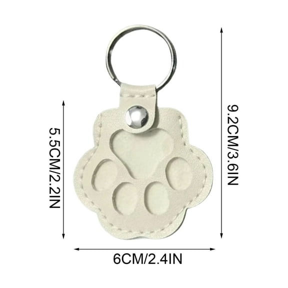 Yooshoverk Leather Paw Keychain with Fur Vial: Pet Memorial Keepsake Holder - Store Fur or Ashes, Engravable Tag, Unique Gift for Dog Cat Lovers, Bag Charm, Car Keyring