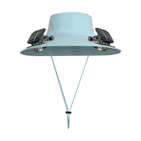 Yooshoverk Solar Fan Fishing Hat, Wide-Brim with 3-Speed Adjustable Cooling Fan, Solar Powered - Keep Cool Hands-Free in Outdoor Activities - Breathable Mesh - for Gardening, Hiking, Fishing