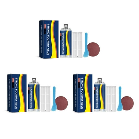 Yooshoverk Metal Repair Epoxy - 3 Pack High Temp Foundry Adhesive Putty - 8.6 fl oz per Tube - Bonds Steel Iron Aluminum - Industrial Strength