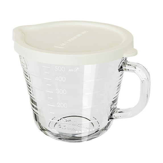 Yooshoverk Modern Glass Measuring Cup Microwave Safe Baking Bowl with Handle Metric Imperial Markings Transparent Pour Spout Kitchen Essential for Cooking Mixing Serving