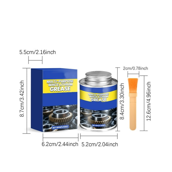Yooshoverk Multi-Purpose White Lithium Grease – High-Temp Stable Lubricant For Mechanical Systems Multicolor Free Size