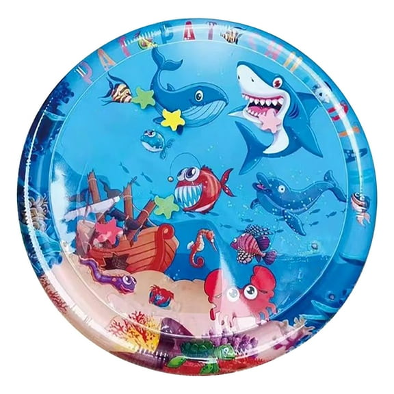 Yooshoverk Ocean Cat Water Sensory Play Mat Anti Scratch Design Pet Activity Mat Inflatable Cover Solves Boredom 39.4x39.4 Inches for Cats Playtime