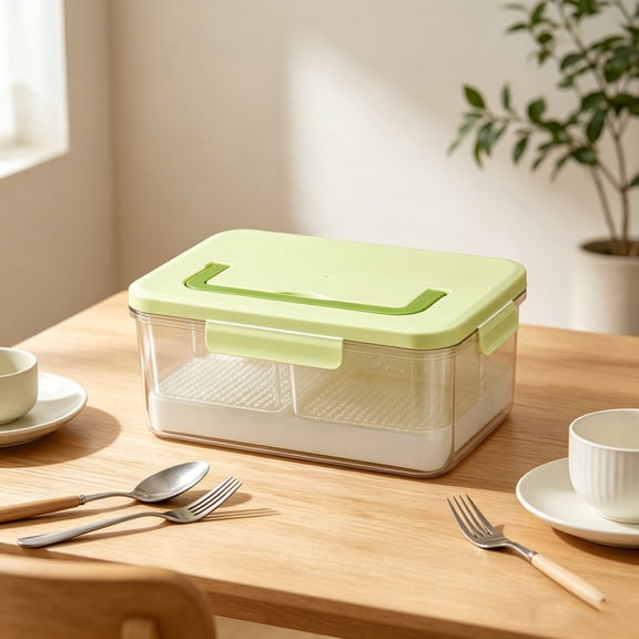 Yooshoverk Outdoor Portable Mini Insulated Food Box Handheld Thermal Storage Container For Picnic Camping Travel Green 9.5 X 6.6 X 4.3 In
