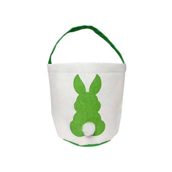 Yooshoverk Rabbits Bag Easter Small Bag Children'S Easter Tote Bag Gift Snacks Candy Easter Egg Canvas Bag Green 9.84X9.06 In