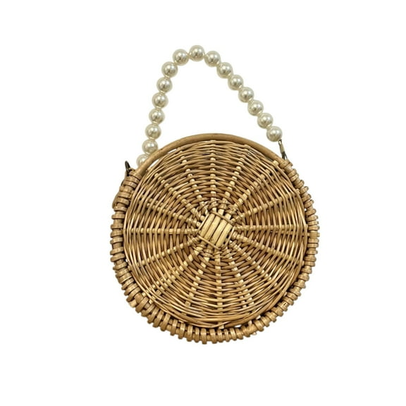 Yooshoverk Rattan Crossbody Handbag - Stylish Woven Basket Bag for Casual Outings, Lightweight and Cute, Perfect for Everyday Fashion and Travel