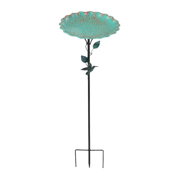 Yooshoverk Retro Bird Feeder, 77cm Metal Water Bowl, Vintage Garden Decoration, Outdoor Wild Bird Bath