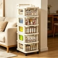thumbnail image 1 of Yooshoverk Rolling Plastic Storage Drawer Cart With Wheels Mobile Organizer For Snacks Toys Home Organization Clear 11.8×8.7×30.3 In, 1 of 6